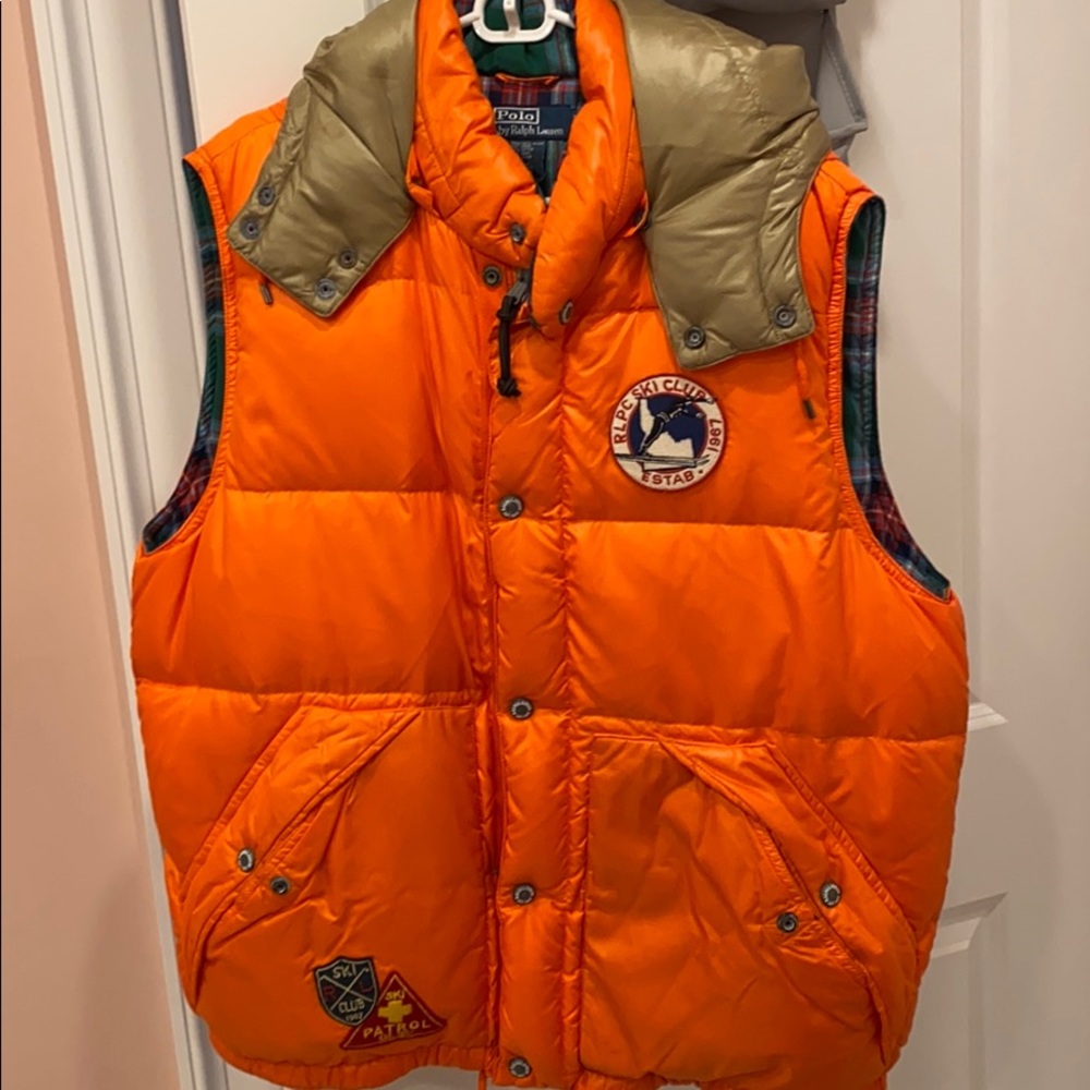 Polo by Ralph Lauren Orange Quilted Puffer Vest